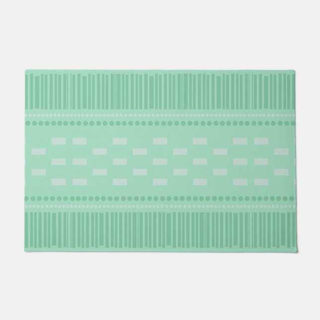 Felpudo Líneas escandinavas de Boho Mint Green (Anverso)