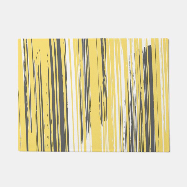 Felpudo Líneas pintadas a mano - amarillo (Anverso)