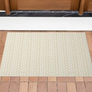 Felpudo Linen Beige Tradicional Hueso de arenque moderno