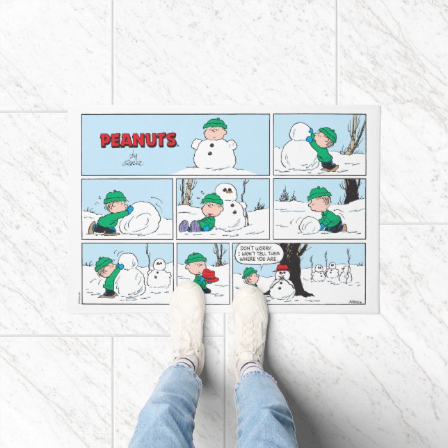 Felpudo Linus Construye Un Hombre De Nieve (Interior)