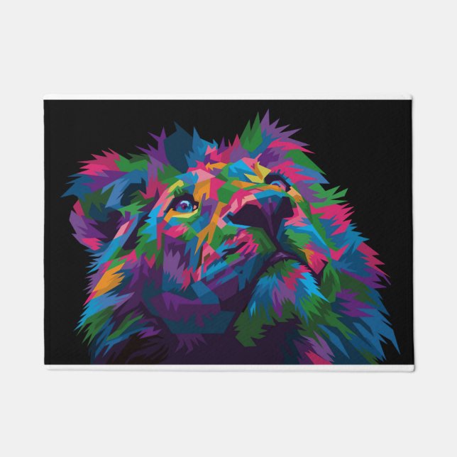 Felpudo Lion Colorful Lion Head (Anverso)