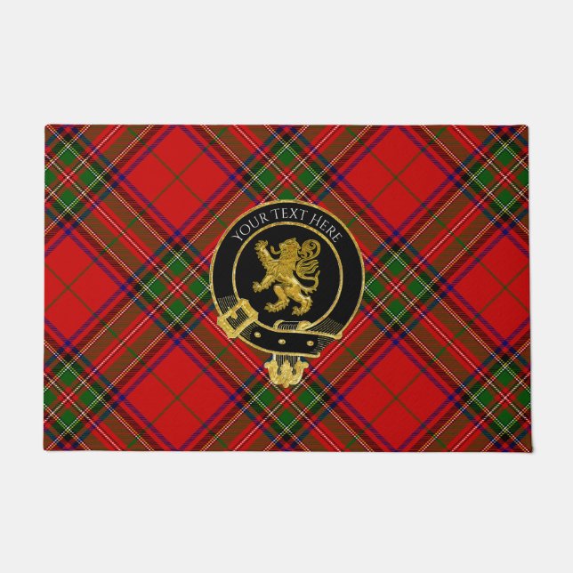 Felpudo Lion Tartan Doormat, Escudo de Clan de Escocia (Anverso)