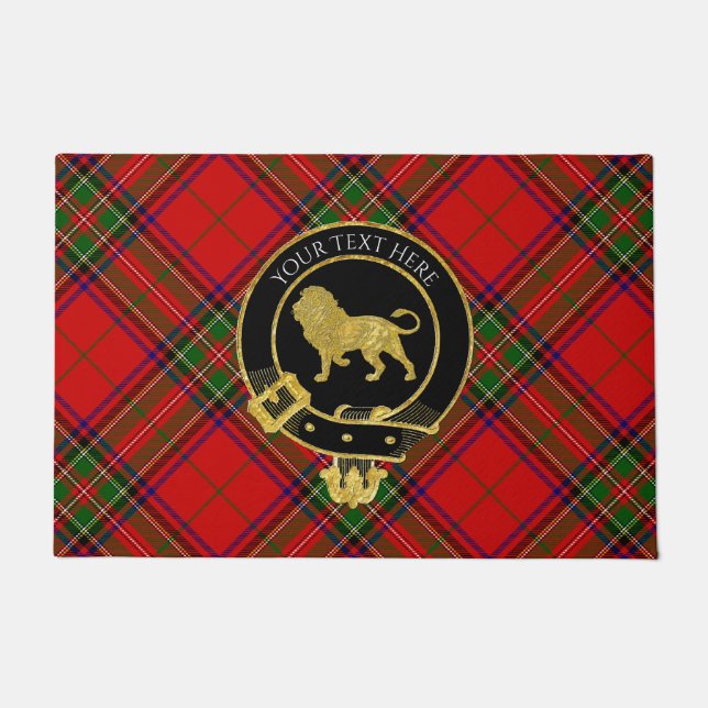 Felpudo Lion Tartan Doormat, Escudo de Clan de Escocia (Anverso)