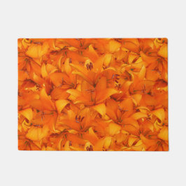 Felpudo Lirios anaranjados del jardín de la foto de la