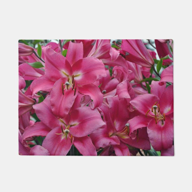 Felpudo Lirios rosas (Anverso)