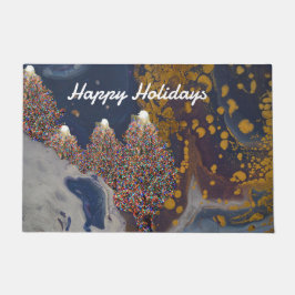 Felpudo Lit Christmas Tree Personalized Door Mat