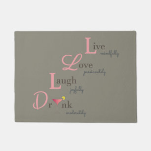 Felpudo Live Love Lauren bebe felíz felíz rosa positivo