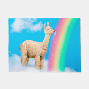 Felpudo Llama: Arcoiris golpeando