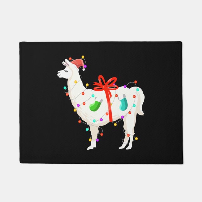 Felpudo Llama navideña navidad (Anverso)