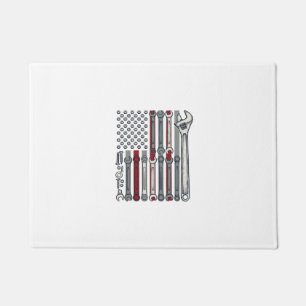 Felpudo Llave mecánica bandera grabado vintage vector desi