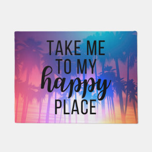 Felpudo Llévame A Mi Happy Place Boho Beach & Palm Trees