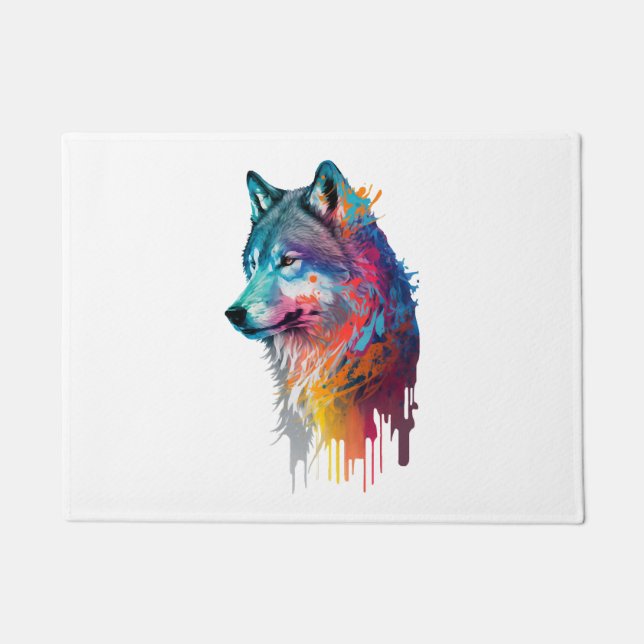 Felpudo Lobo colorido (Anverso)