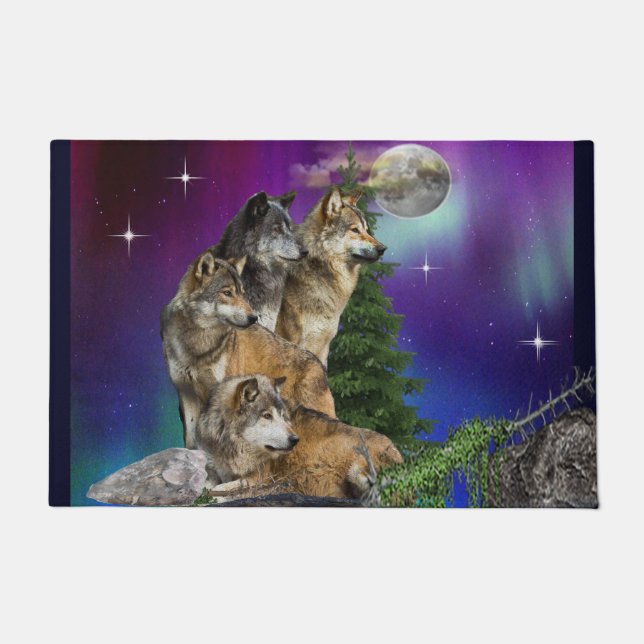 Felpudo Lobo y Luna (Anverso)