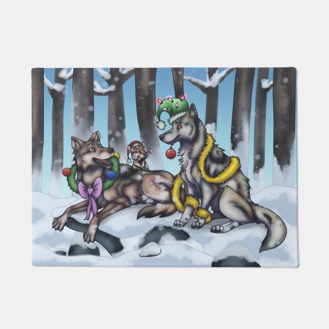 Felpudo Lobos de vacaciones (Anverso)