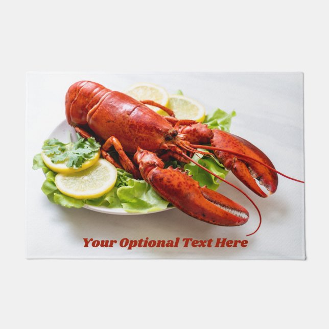 Felpudo Lobster de texto de personalizado (Anverso)