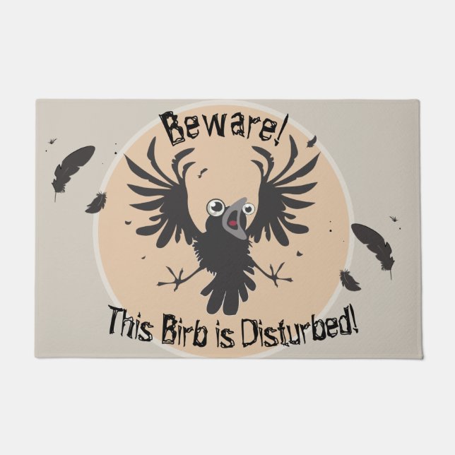 Felpudo Loco Birb Raven (Anverso)