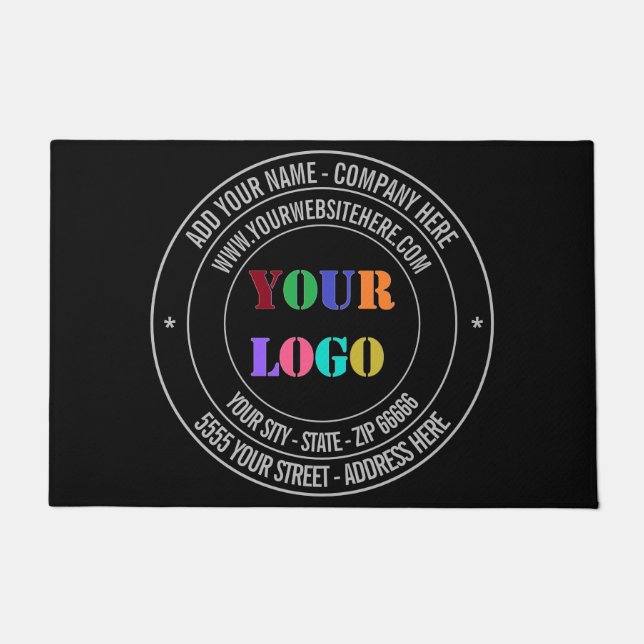 Felpudo Logo de la empresa personalizado y formato de text (Anverso)