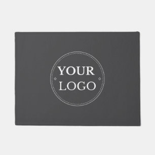 Felpudo Logo de negocios Gris promocional moderno