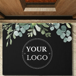 Felpudo Logotipo comercial Eucalyptus Modern Black Promoti