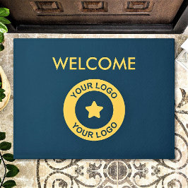 Felpudo Logotipo Comercial personalizado Y Texto De Bienve