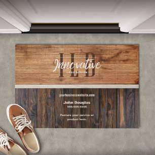 Felpudo Logotipo comercial Rustic Wood Tone