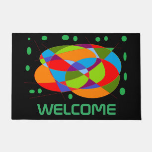 Felpudo logotipo de bienvenida globos abstractos diseño na