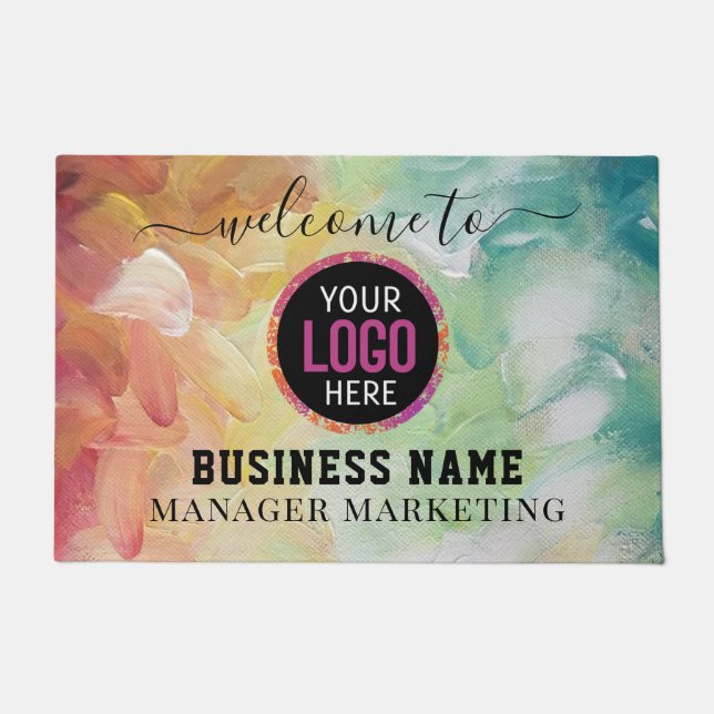 Felpudo Logotipo de negocio Estilo minimo Profesional Negr (Anverso)