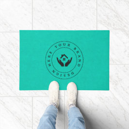 Felpudo Logotipo de negocio moderno personalizable