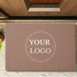 Felpudo Logotipo de negocio Promoción marrón moderno