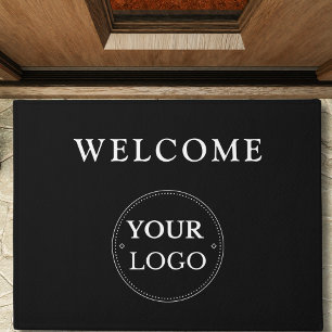 Felpudo Logotipo de negocio Promoción moderna en negro
