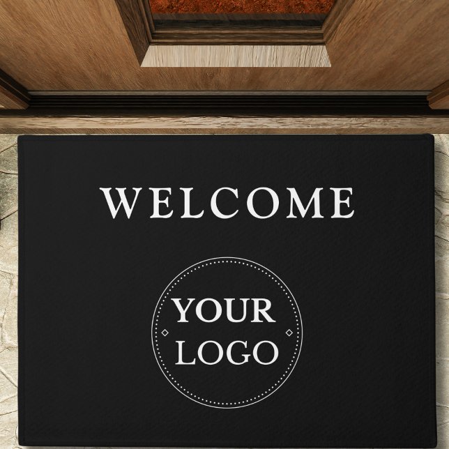Felpudo Logotipo de negocio Promoción moderna en negro (Subido por el creador)