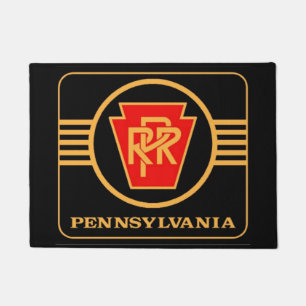 Felpudo Logotipo del Ferrocarril de Pennsylvania, dorado y