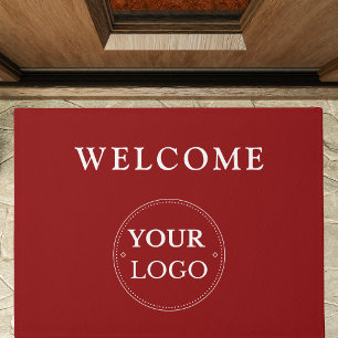 Felpudo Logotipo empresarial moderno rojo promocional