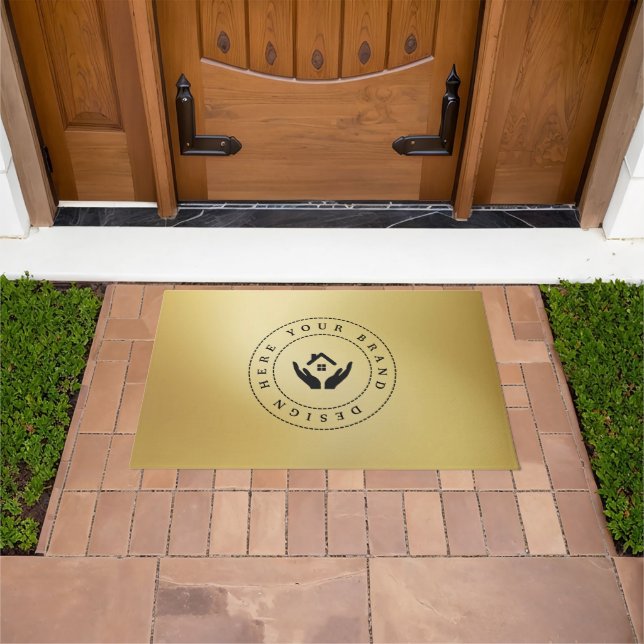 Felpudo Logotipo moderno de negocio personalizable (Exterior)