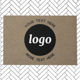 Felpudo Logotipo simple con la bienvenida comercial de tex