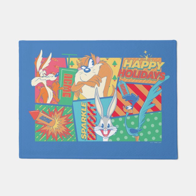 Felpudo LOONEY TUNES™ | Patrón de vacaciones felices (Anverso)