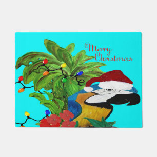Felpudo Loro de Santa Navidades Doormat tropical de vacaci