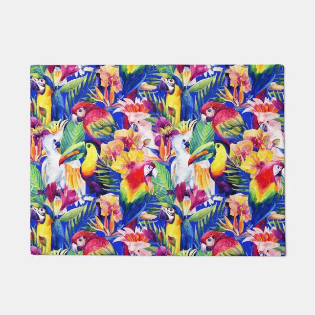 Felpudo Loros de la acuarela (Anverso)