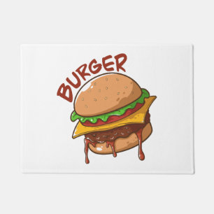 Felpudo Los amantes de la hamburguesa