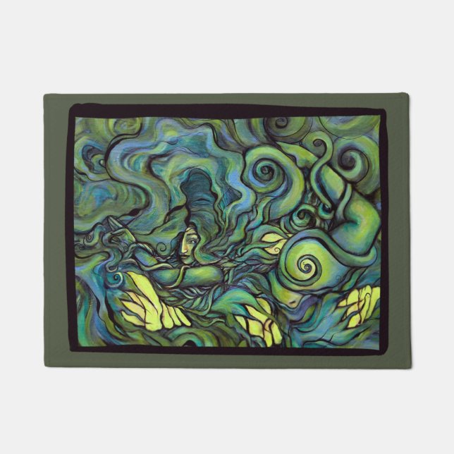 Felpudo Los amantes de la naturaleza de la diosa verde de  (Anverso)