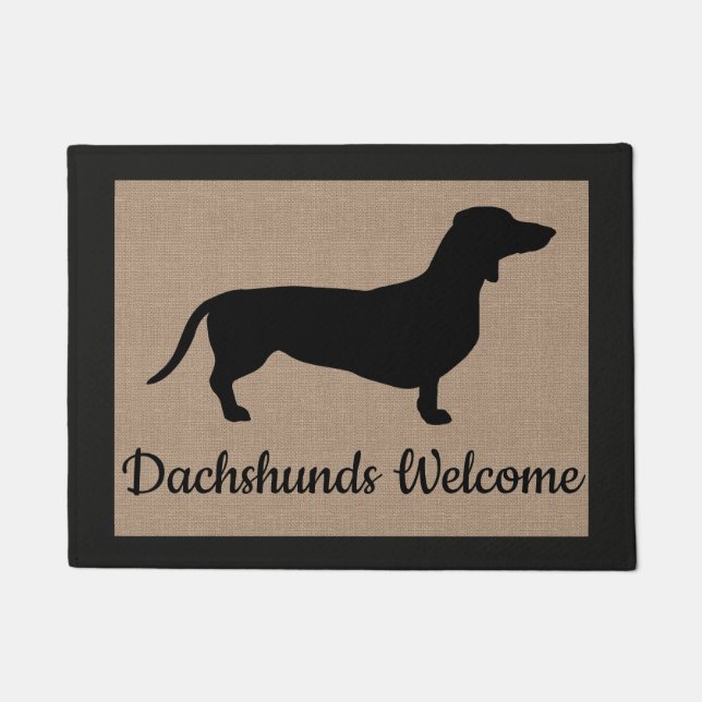 Felpudo Los Dachshunds acogen con satisfacción la falsa (Anverso)