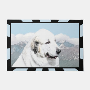 Felpudo Los grandes Pirineos que pintan - arte original