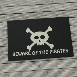 Felpudo Los huesos de cruz de cráneo, tengan cuidado con l