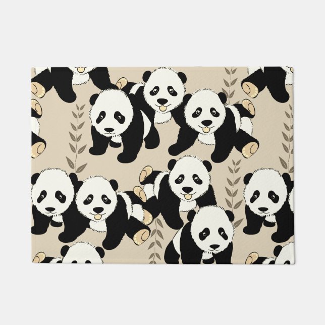 Felpudo Los osos de panda diseñan lindo (Anverso)