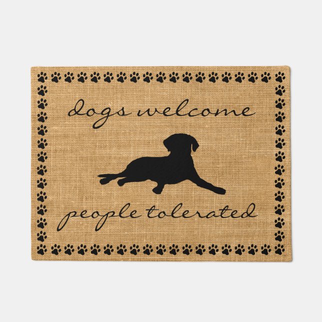 Felpudo Los perros dan la bienvenida - a divertido (Anverso)