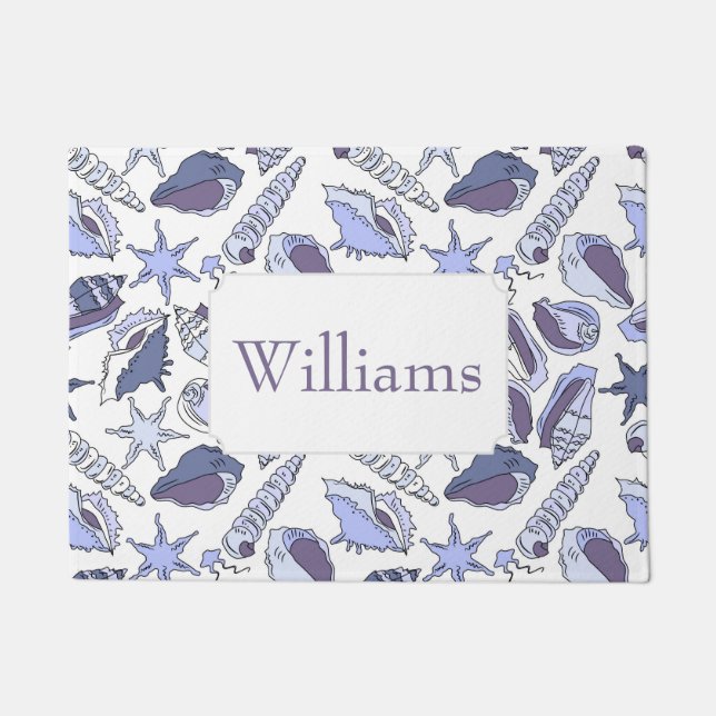 Felpudo Los Seashells de Lavendar el | añaden su nombre (Anverso)