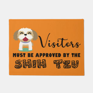 Felpudo Los visitantes deben ser aprobados por shih tzu do
