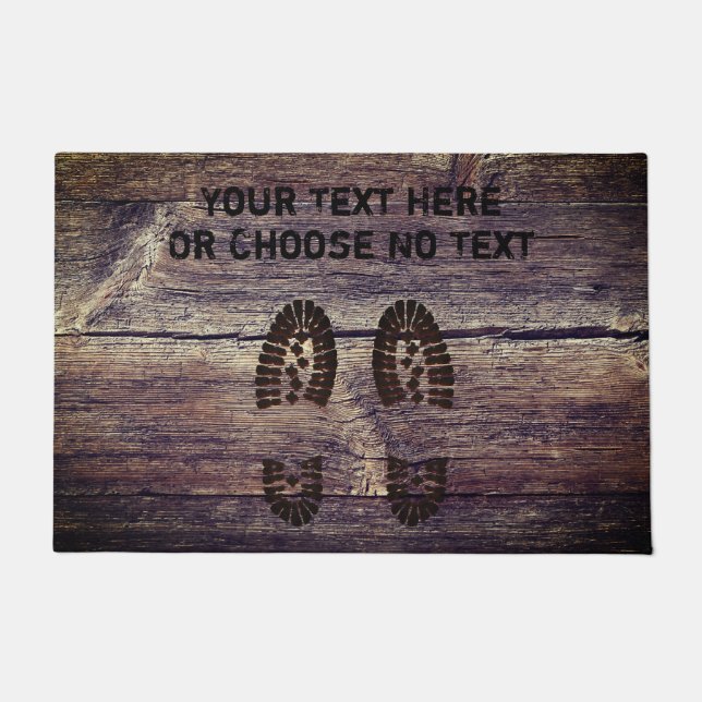 Felpudo Los zapatos fangosos divertidos del texto de (Anverso)