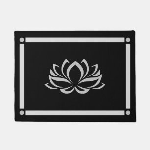 Felpudo Loto plateado sobre Doormat negro