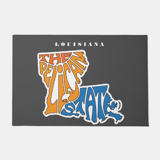 Felpudo Louisiana Nickname Word Art (Anverso)